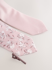 Pink Textured Ties 2 Pack - Image 2 of 4
