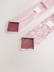 Pink Textured Ties 2 Pack - Image 3 of 4