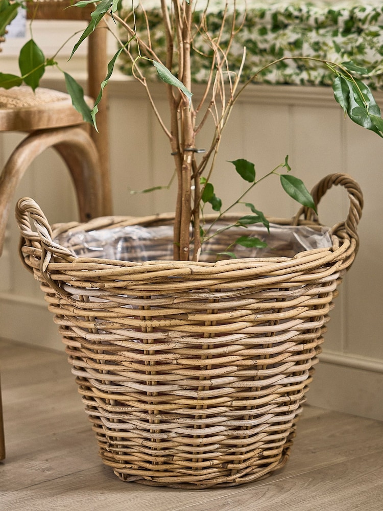 Dibor Brown Lined Basket with Handles - Image 1 of 5
