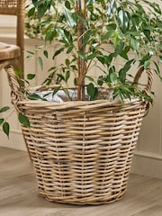 Dibor Brown Lined Basket with Handles - Image 1 of 5
