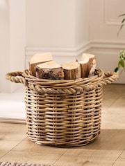 Dibor Brown Otavi Round Log Basket - Image 1 of 5