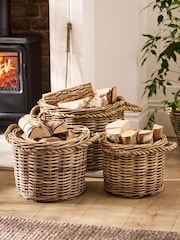 Dibor Brown Otavi Round Log Basket - Image 5 of 5