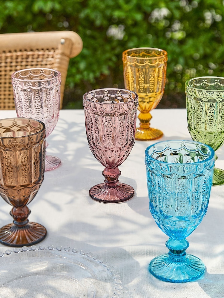 Dibor Multi Set of 6 Wine Goblets - Image 1 of 6