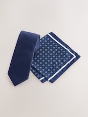 Navy Tie Pocket Square Set - Image 1 of 4