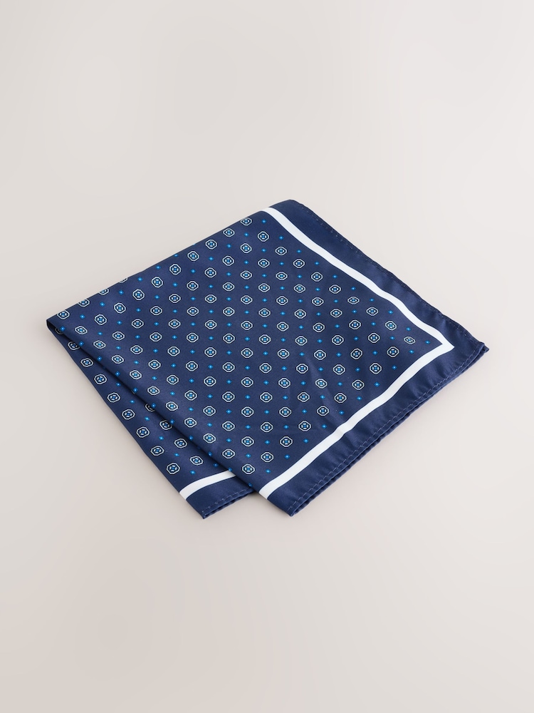 Navy Tie Pocket Square Set - Image 4 of 4