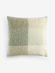 Sage Green 50 X 50cm Boucle Check Cushion - Image 3 of 4