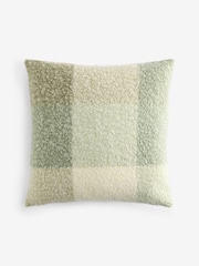 Sage Green 50 X 50cm Boucle Check Cushion - Image 4 of 4