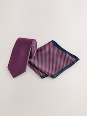 Burgundy Red Tie Pocket and Square Set - Image 1 of 4