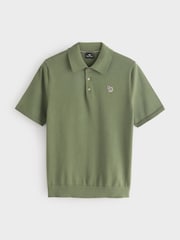 Zaļš - Paul Smith Zebra Logo adīts polo krekls - Attēls 4 no 4