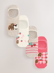 Summer Picnic Hamish the Highland Cow Invisible Trainer Socks 4 Pack - Image 1 of 7