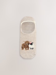 Summer Picnic Hamish the Highland Cow Invisible Trainer Socks 4 Pack - Image 2 of 7