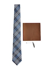 Blue Tie Pocket and Square and Metal Pin Set - Image 1 of 4