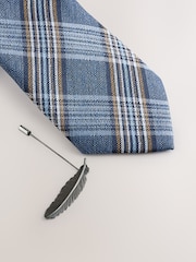 Blue Tie Pocket and Square and Metal Pin Set - Image 2 of 4