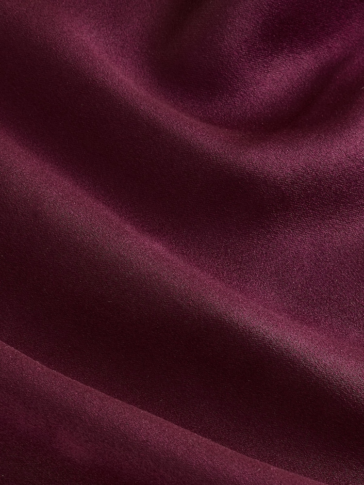 Rouge - Ensemble cravate en soie, mouchoir de poche et broche - Image 7 de 7