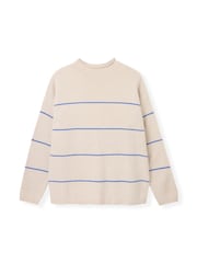 Celtic & Co. Blue Merino Blend Split Hem Slouch Funnel Neck Jumper - Image 7 of 7