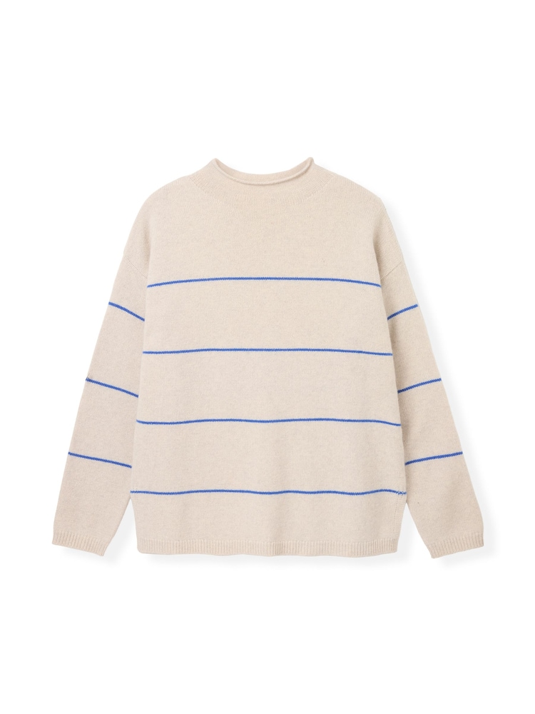 Celtic & Co. Blue Merino Blend Split Hem Slouch Funnel Neck Jumper - Image 7 of 7