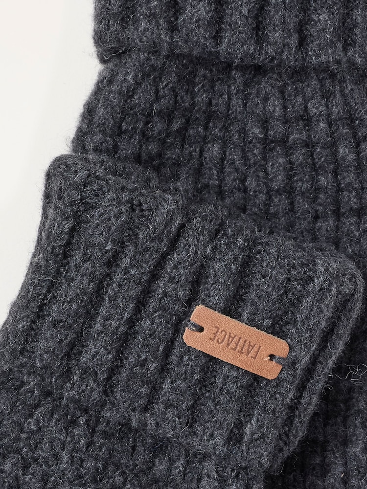 FatFace Charcoal Grey Waffle Gloves - Image 3 of 3 FatFace Charcoal Grey Waffle Gloves - Image 3 of 3