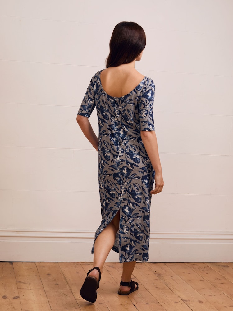 Celtic & Co. Blue Linen / Cotton Button Back Dress - Image 2 of 7 Celtic & Co. Blue Linen / Cotton Button Back Dress - Image 2 of 7