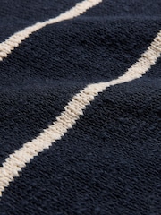 Celtic & Co. Blue Linen Blend Stripe Boat Neck Jumper - Image 7 of 8