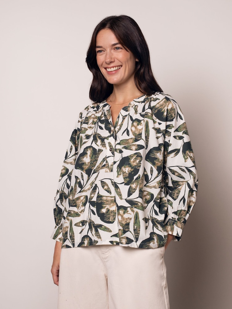 Celtic & Co. ギャザー入り ウーブン ブラウス - 画像 1 / 6