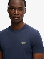 Superdry Blue Essential Stacked Logo Embroidered T-Shirt - Image 4 of 7