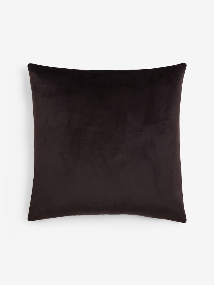 Brown 50 x 50cm Cut Velvet Wiggle Cushion - Image 5 of 5