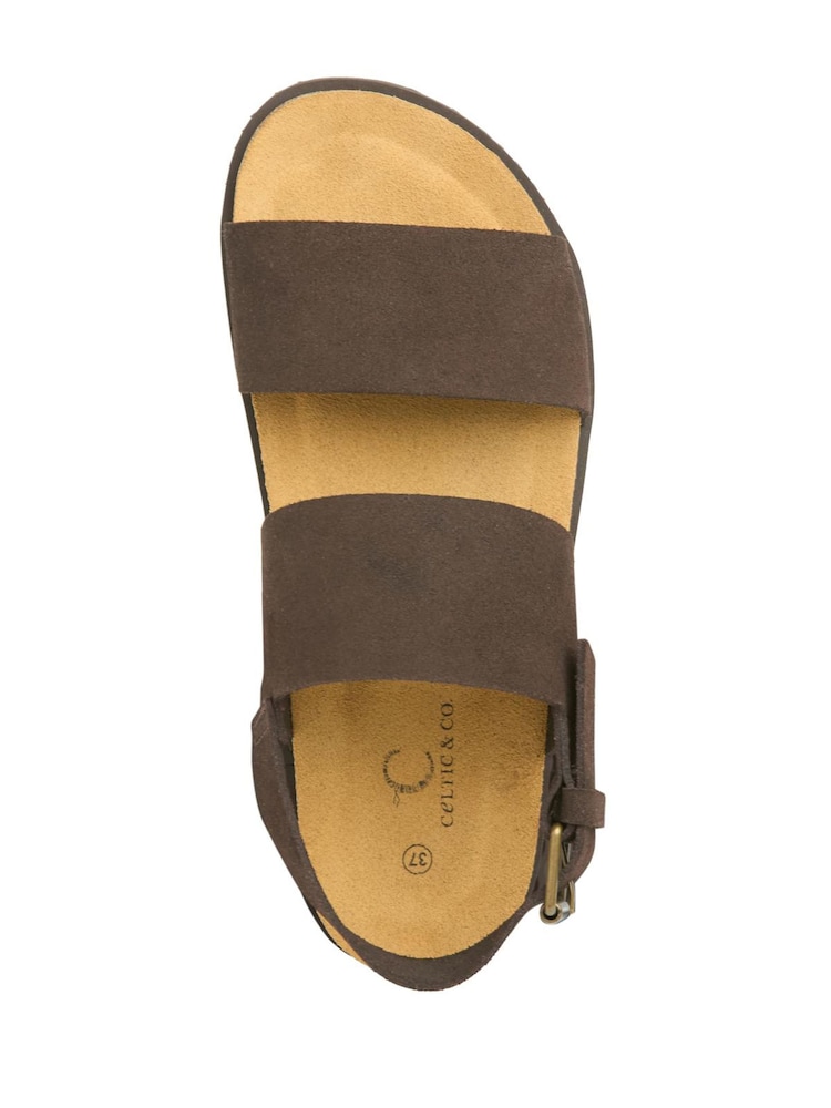Celtic & Co. Brown Leather Double Strap Sandals With Backstrap - Image 9 of 9 Celtic & Co. Brown Leather Double Strap Sandals With Backstrap - Image 9 of 9