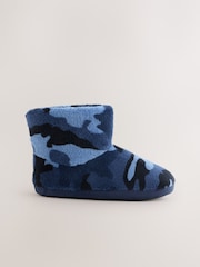 Blue Camoflage Fleece Slipper Boots - Image 2 of 5