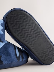 Blue Camoflage Fleece Slipper Boots - Image 4 of 5