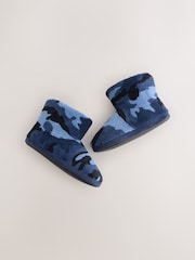 Blue Camoflage Fleece Slipper Boots - Image 5 of 5