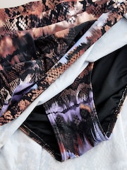 Brown/Blue Animal Swim Skirt Bikini Bottoms - Image 6 of 7