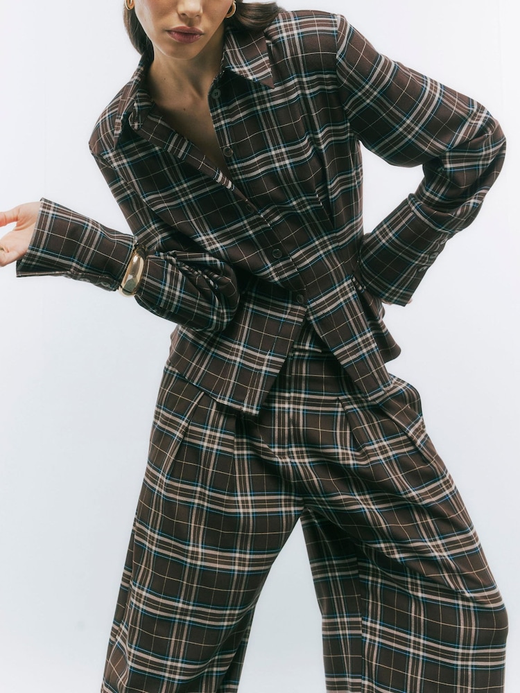 River Island Karierte Hosen mit weitem Bein - Bild 2 von 4