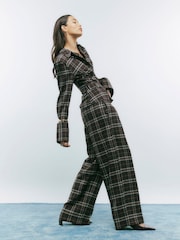 River Island Karierte Hosen mit weitem Bein - Bild 3 von 4