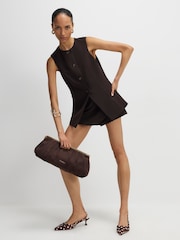 River Island Brown Longline Tailored Waistcoat - Image 2 of 4