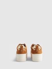 River Island Brown Faux Suede Wide Fit Buckle Flatform Shoes - Image 4 of 6
