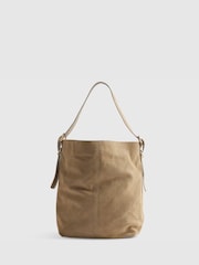 River Island Brown Suede Buckle Shopper Bag - Image 2 of 6