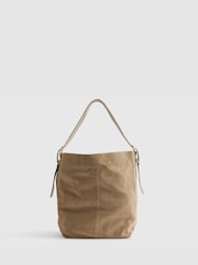 River Island Brown Suede Buckle Shopper Bag - Image 4 of 6