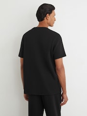Reiss Black Barton Premium Interlock Modern-Fit T-Shirt - Image 5 of 6