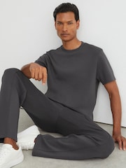 Reiss Charcoal Grey Barton Premium Interlock Modern-Fit T-Shirt - Image 4 of 7