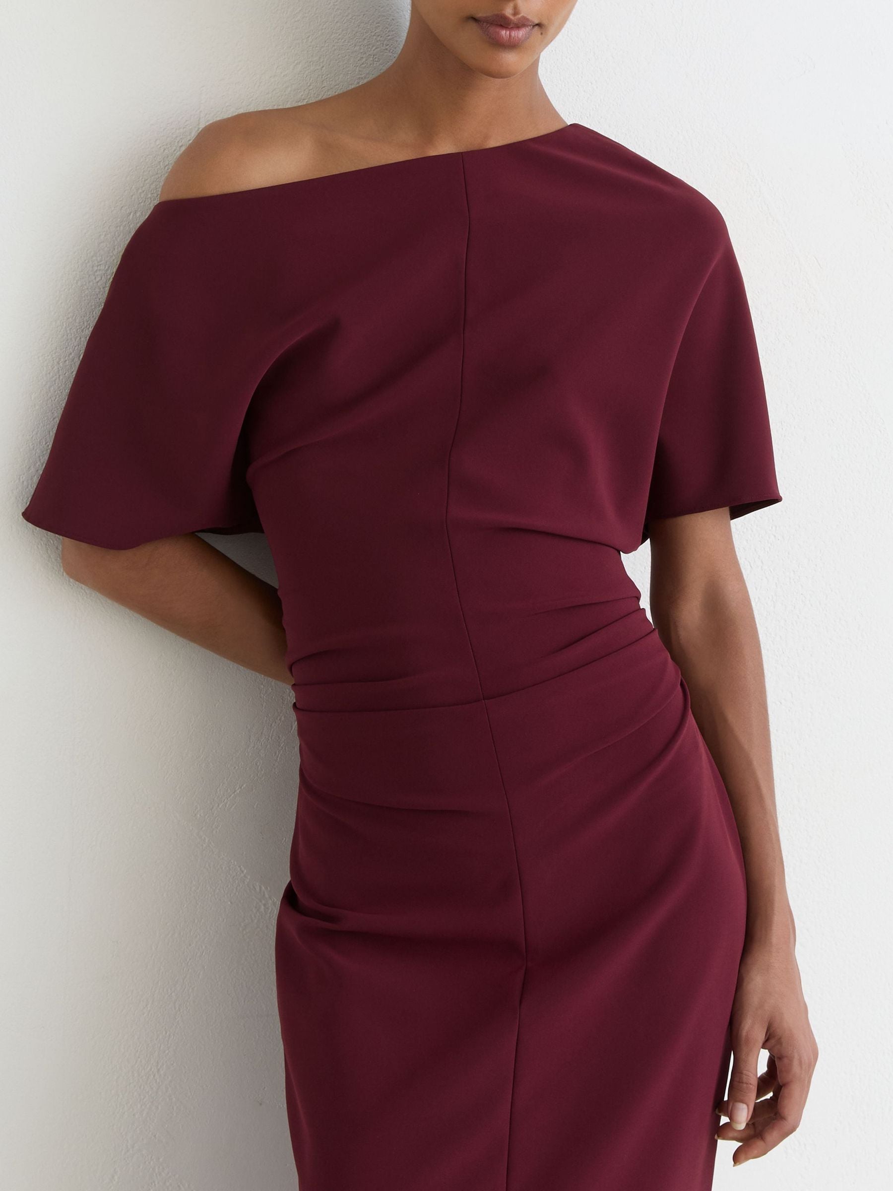 Reiss Berry Red Dress In Burgundy