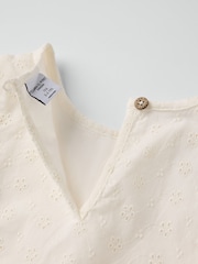 Polarn O. Pyret White Organic Cotton Ruffled Blouse - Image 2 of 4