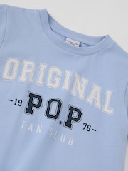 Polarn O. Pyret Blue Cotton Printed T-Shirt - Image 3 of 3
