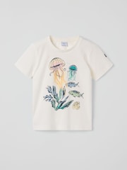 Polarn O. Pyret White Cotton Printed T-Shirt - Image 2 of 4