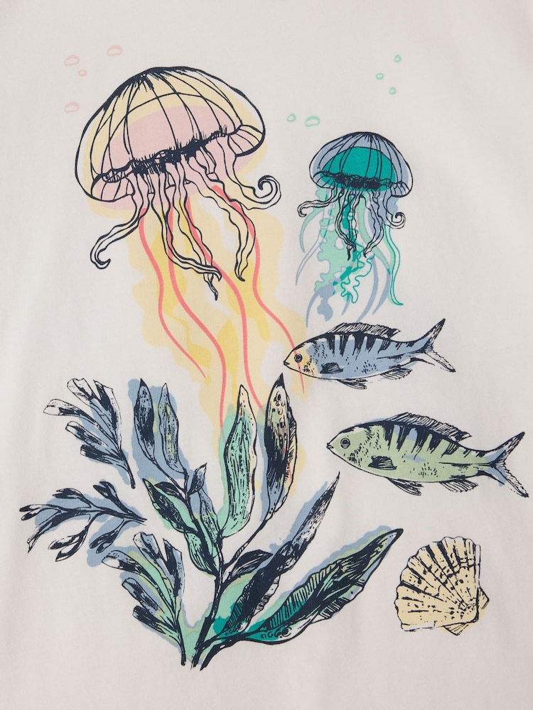 Polarn O. Pyret White Cotton Printed T-Shirt - Image 4 of 4 Polarn O. Pyret White Cotton Printed T-Shirt - Image 4 of 4