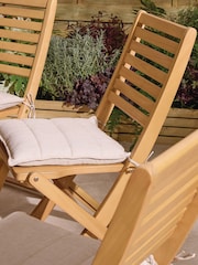 Rowlinson Natural Ashdown Folding 8 Seat Round Garden Dining Set wit Cushions - Image 3 of 6