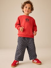 Black/Grey Checkerboard Wide Barrel Jeans (3mths-7yrs) - Image 2 of 5