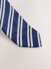 Bleumarin - Cravată cu design în dungi - Imaginea 2 din 3