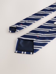 Bleumarin - Cravată cu design în dungi - Imaginea 3 din 3