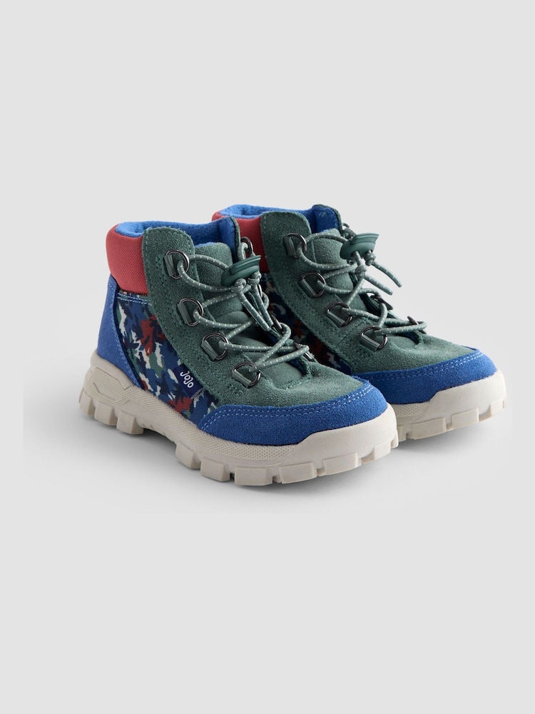 JoJo Maman Bébé Green Camo Hiking Boots - Image 1 of 4 JoJo Maman Bébé Green Camo Hiking Boots - Image 1 of 4