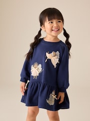 Navy Fairy Long Sleeve Sweat Dress (3mths-7yrs) - Image 1 of 5